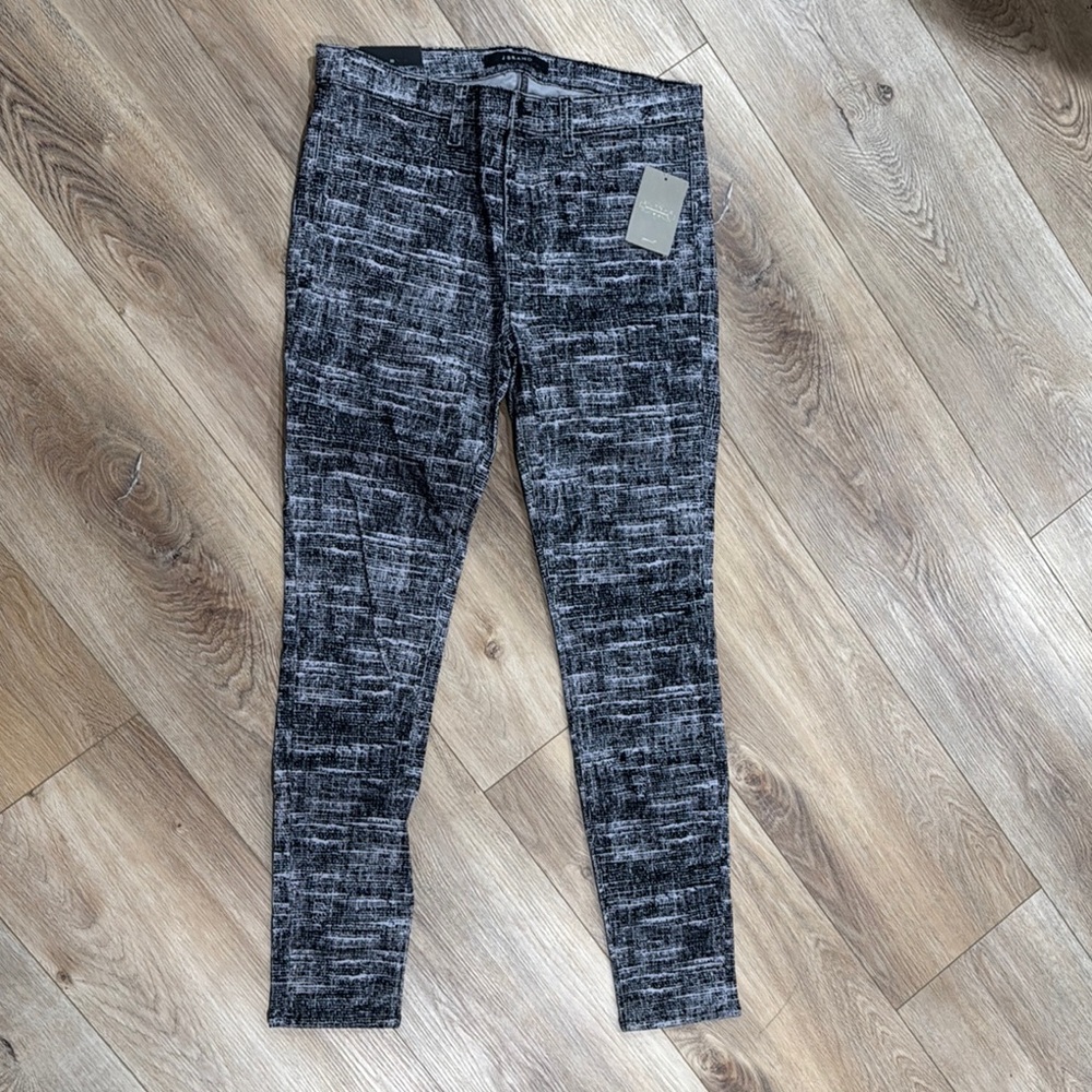 J Brand Black and Gray Skinny Pants with Stretch